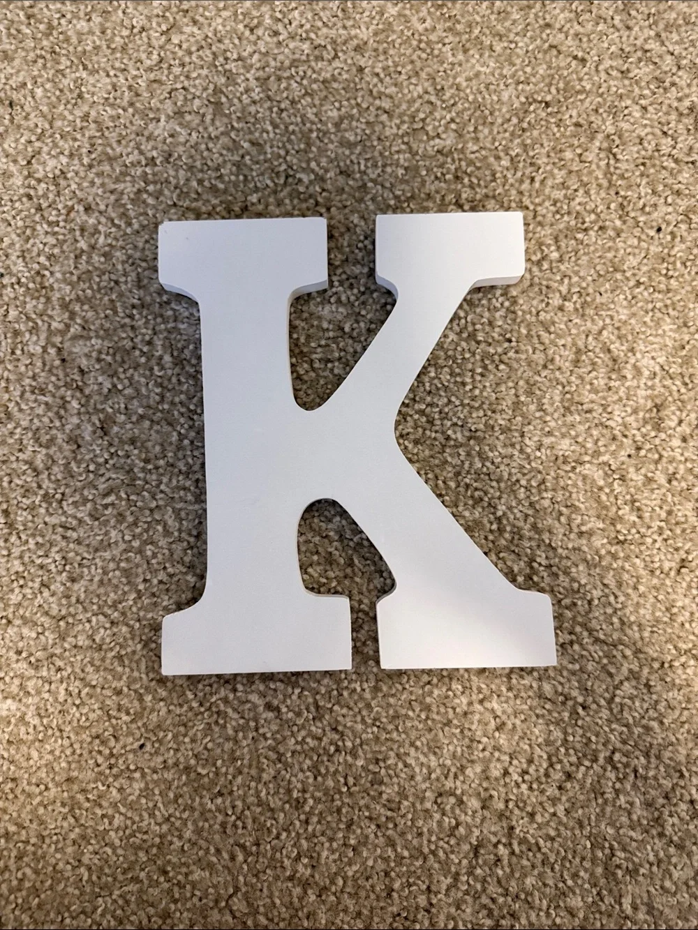 White Decorative Wall Letter K - Minimal Home Accent